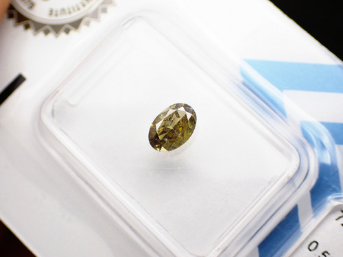 Fancy Deep Greenish Yellow diamant 0,53 ct- IGI