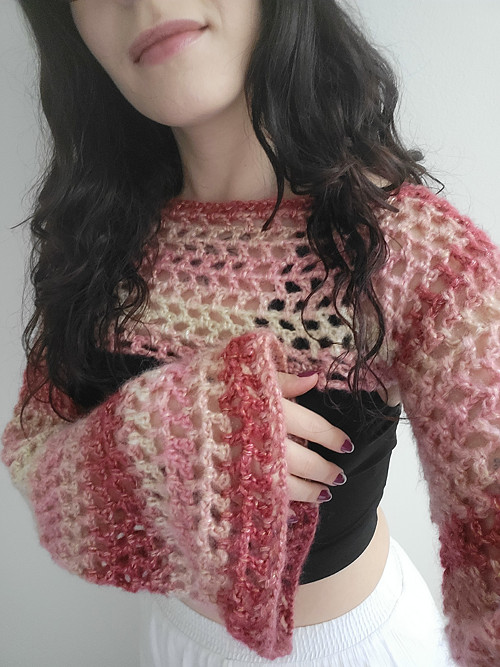 Háčkovaný svetřík/bolero - Fairy shrug