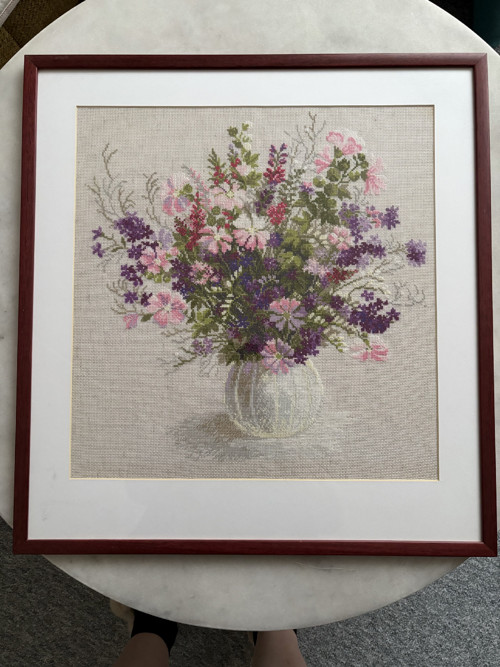 Ručně vyšívaný obraz 58x55 cm
