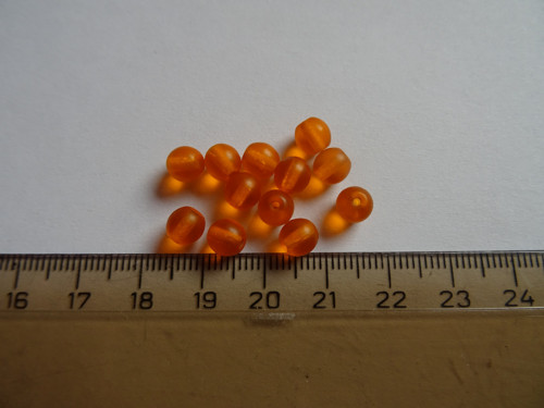 Oranžové skleněné korálky - 12 ks