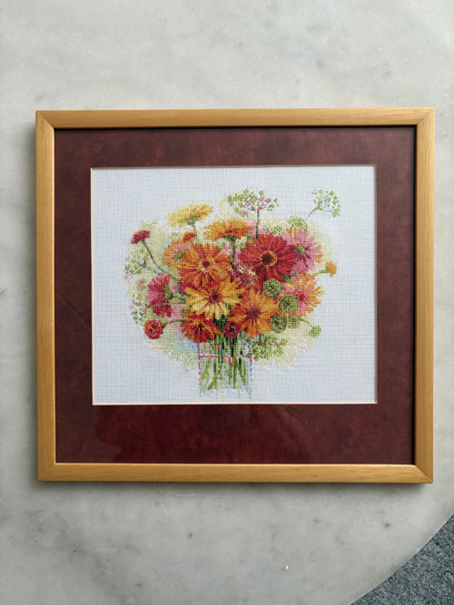 Ručně vyšívaný obraz 36x34 cm