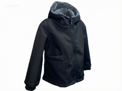 Softshell bunda dětská ZIMNÍ S BERÁNKEM černá