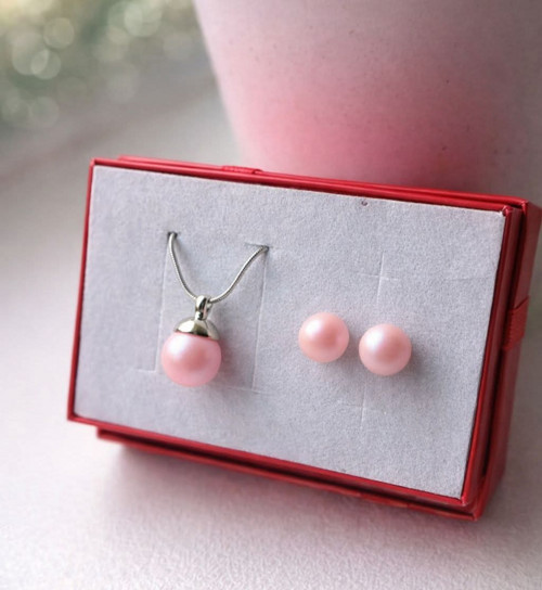 Elegantní perlový set v růžové barvě
