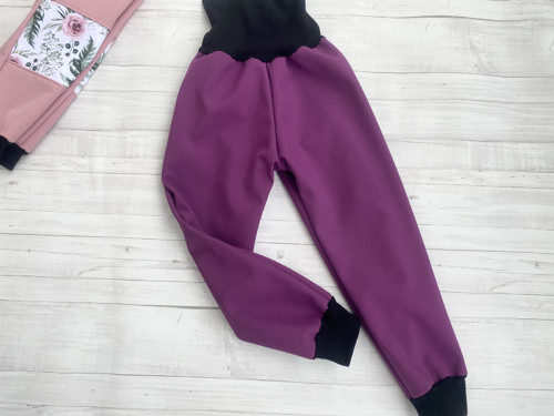 Softshell kalhoty Basic fialová s fleecem