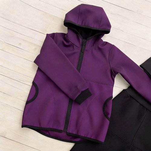 Softshell bunda dětská fialová Fleece