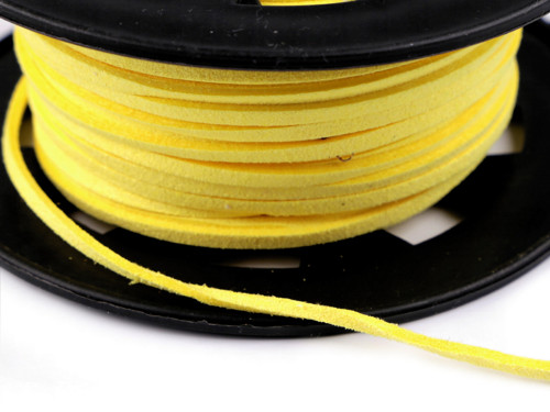 Řemínek imitace kůže šíře 3 mm (1m) - žlutá