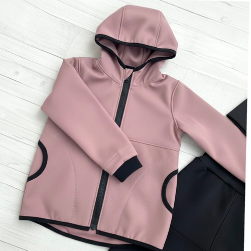 Softshell bunda dětská starorůž. Fleece