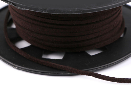 Řemínek imitace kůže šíře 3 mm (1m) - hnědá