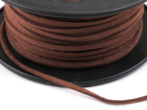 Řemínek imitace kůže šíře 3 mm (1m) - hnědá sv.