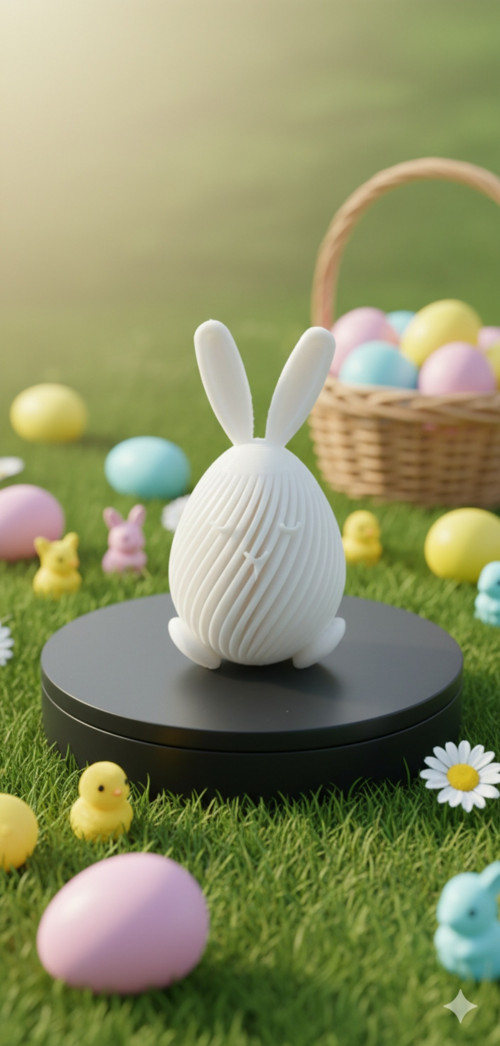 3D tištěná velikonoční dekorace – zajíček