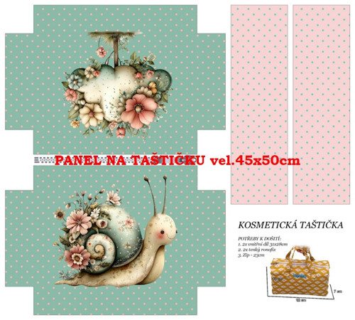 Panel na taštičku bavlna — foto 1