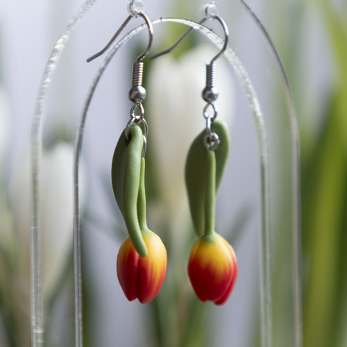 Náušnice - červené tulipány — foto 1