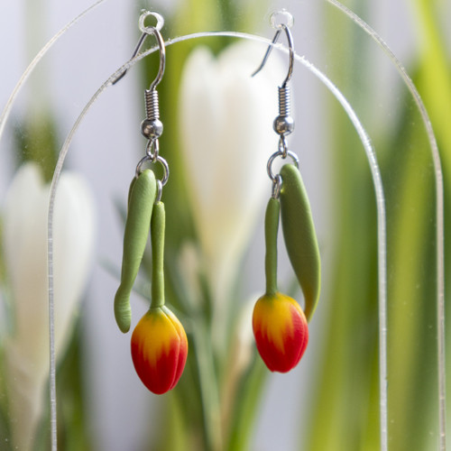 Náušnice - červené tulipány — foto 1