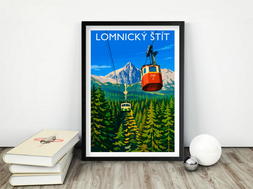 Lanovka na Lomnický štít - plakát, tisk