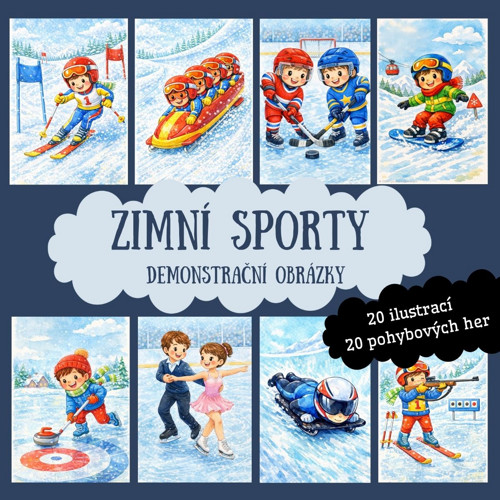 Zimní sporty - demonstrační obrázky (PDF k tisku)