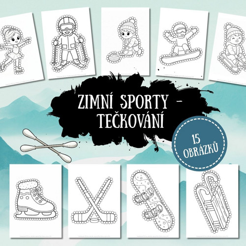 Zimní sporty - tečkování (PDF k tisku)