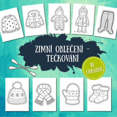Zimní oblečení - tečkování (PDF k tisku)