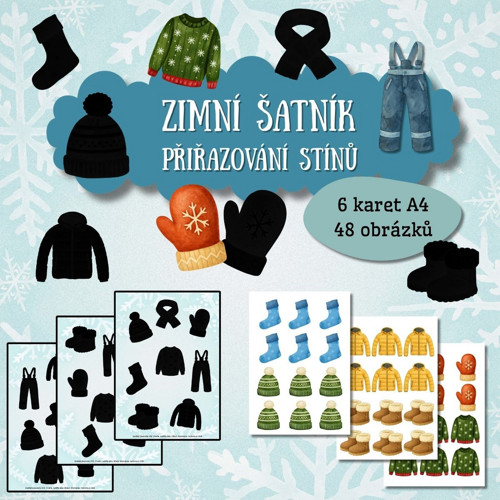 Zimní šatník - přiřazování stínů (PDF k tisku)
