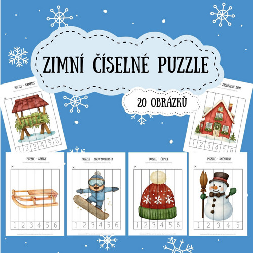 Zimní číselné puzzle (PDF k tisku)