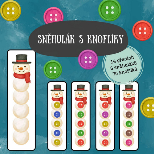 Sněhulák s knoflíky (PDF k tisku)