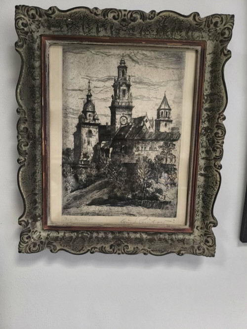 Litografie - krakovský hrad
