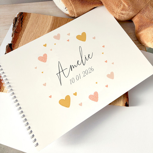 Personalizované album pro miminko – Srdíčka