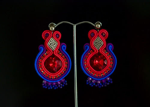 Sutaškové barevné náušnice - soutache earrings