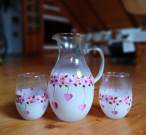 Džbán a sklenky Valentýn