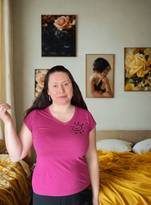 Tričko Úsměv Ti sluší slunce růžová