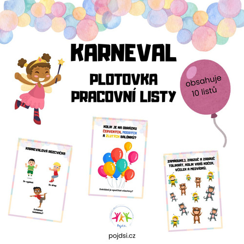 Karneval - plotovka, pracovní listy