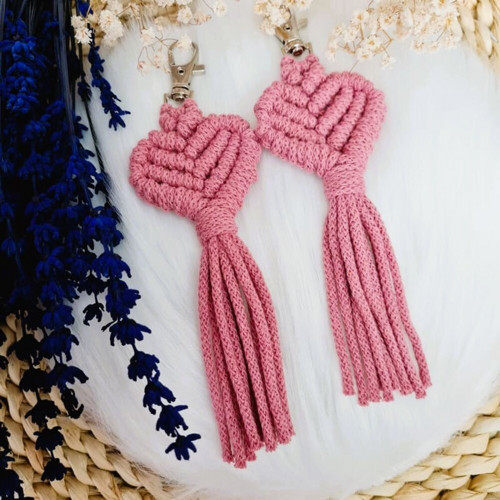 Klíčenka macramé SRDCE velké Blossom