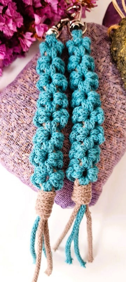 Klíčenka macramé KYTIČKA Teal