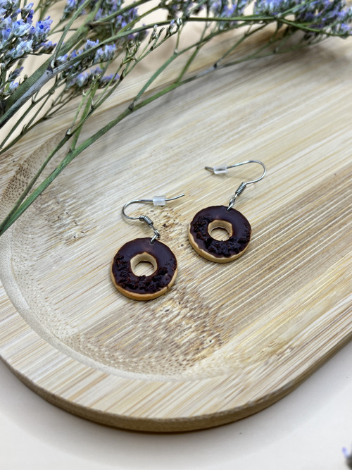 Náušnice Donut – čoko