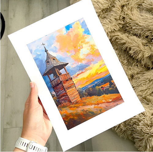 Art print Dřevěná zvonice P0323