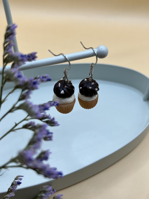 Náušnice Cupcake čokoláda