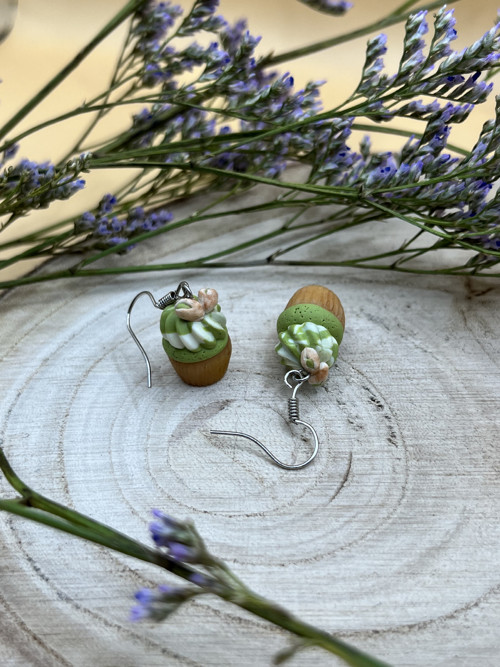 Náušnice Cupcake pistácie