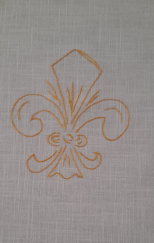 Fleur de lys, ručně vyšité