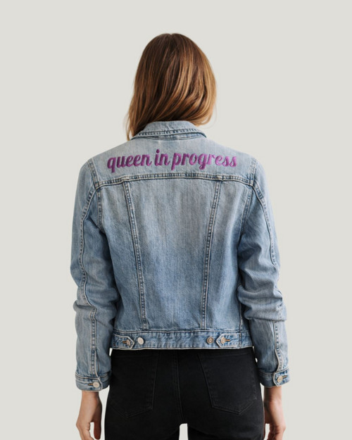 Dámská upcycled džínová bunda Queen In Progress