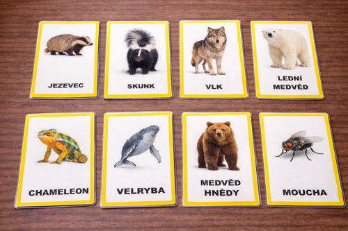 Kartičky zvířata 3 k tisku v PDF