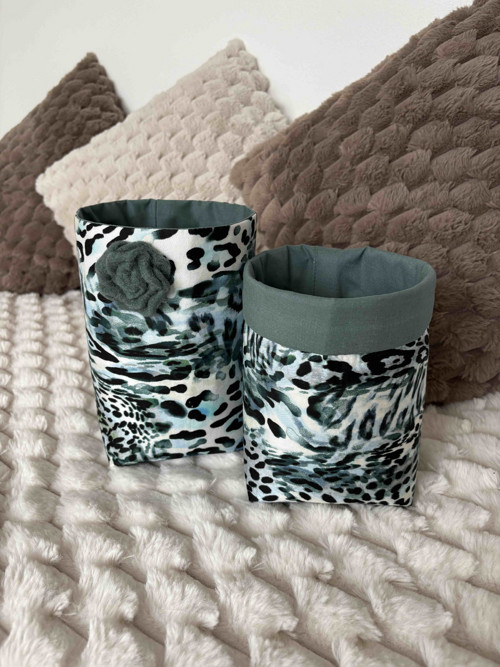 Mini úložný koš Blue Leopard, sada