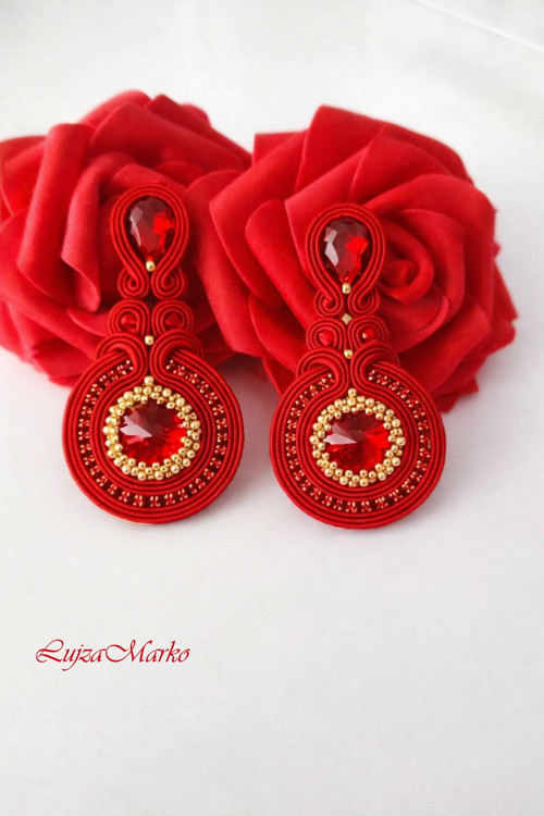 Jelena soutache / sutaš náušnice — foto 1