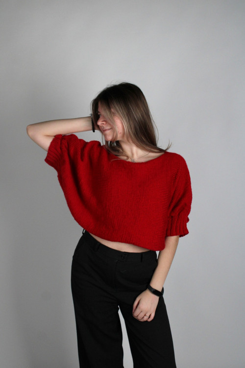 Pletený crop top