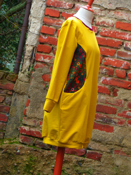 Mikinošaty hořčicové klimt M, L