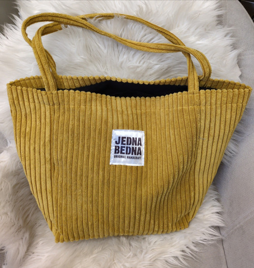 Manšestrová taška-Shopper - hořčicová