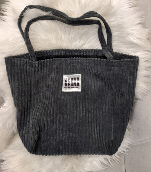 Manšestrová taška-Shopper - šedá