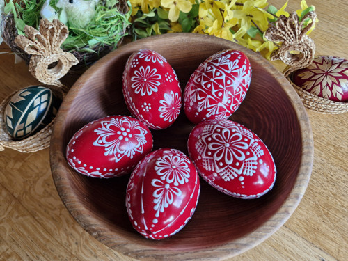 Kachní velikonoční kraslice - červená