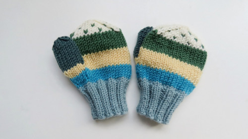 Palčiaky pre deti - pásiky (100% merino)1,5-2,5 r.