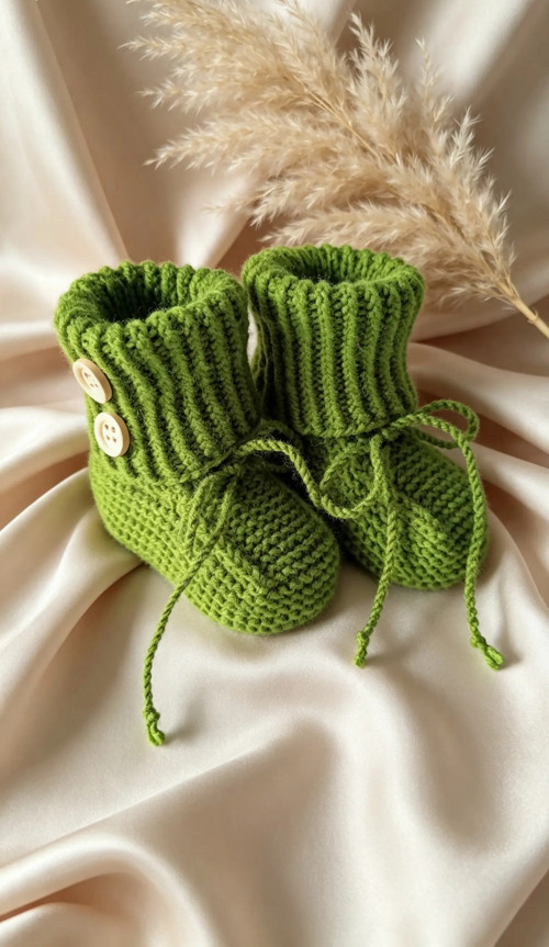 Pletené bačkůrky - 9 cm