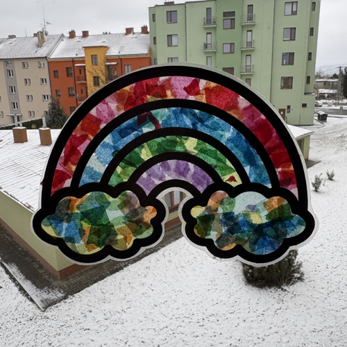 Sada na tvoření papírové vitráže - kouzelná duha
