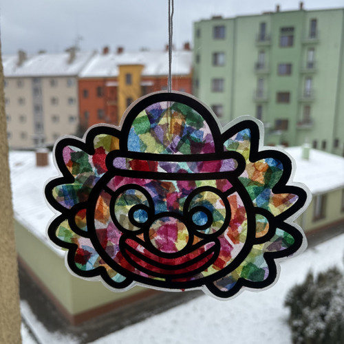 Kreativní sada, papírová vitráž - veselý klaun